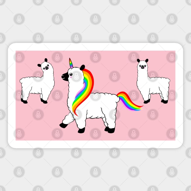 Llamas and Llamacorn Magnet by MelanieJeyakkumar